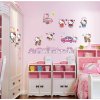 Samolepka na zeď Hello Kitty s domečky 