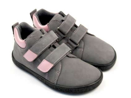 EF Barefoot celoroční barefoot boty pro děti BEA Grey Rose s membránou