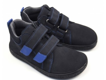 EF Barefoot celoroční barefoot boty pro děti LEON Navy Blue - s membránou