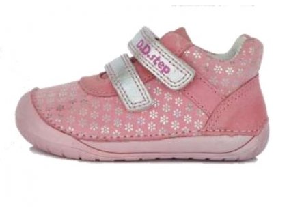 DDstep celoroční barefoot dětské boty 070-204 Dark pink - kytičky