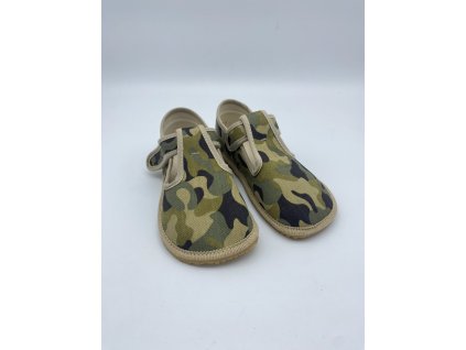 Beda zdravé flexibilní barefoot bačkůrky BF-060010/W - Army Vojenské