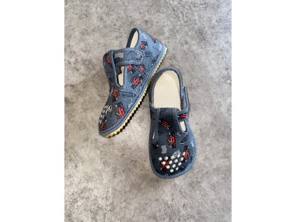 Beda zdravé flexibilní barefoot bačkůrky perforované BF-060010/W/PF - Šedé formule