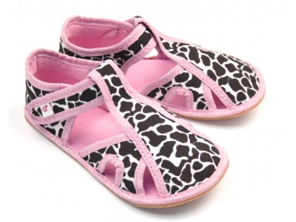 Ef Barefoot flexibilní bačkůrky pro děti 386 OTEVŘENÉ Panterka