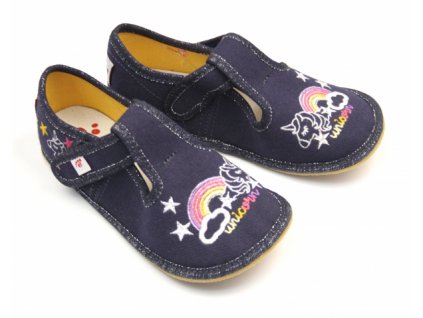 Ef Barefoot flexibilní bačkůrky pro děti 395 UZAVŘENÉ Unicorn blue