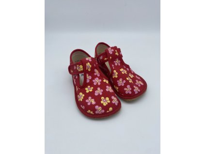 Beda zdravé flexibilní barefoot bačkůrky BF-060010/W - Red Flower