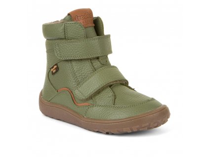 Froddo barefoot zimní kožené s membránou G3160204-5, G3160232-5 Olive (Zima 2023/24, 2024/25)