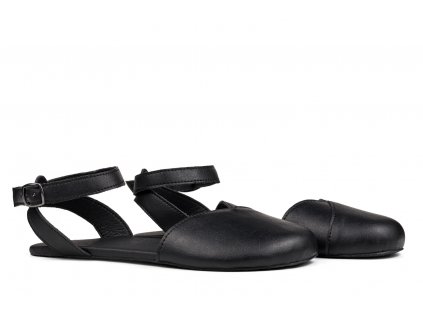 Ahinsa flexibilní široké barefoot sandálky – Černá