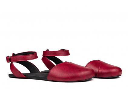 Ahinsa flexibilní široké barefoot sandálky - Bordó