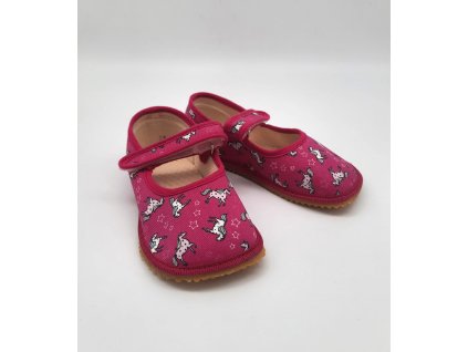 Beda zdravé flexibilní barefoot bačkůrky BF-060010/BA - Balerínky Unicorn