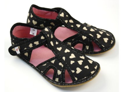 Ef Barefoot flexibilní bačkůrky pro děti 386 OTEVŘENÉ Srdíčka