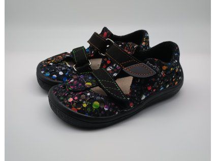 Beda barefoot Sandály pro děti BF 0001/SD/W/TS - Parrot