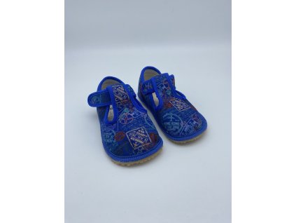 Beda zdravé flexibilní barefoot bačkůrky BF-060010/W - Blue Signs