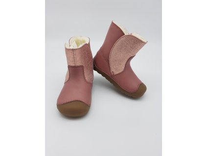 Bundgaard zimní barefoot kozačky pro děti Petit Winter Booty BG303200DG - Nostalgia Rose