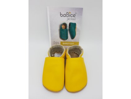 baBice lehké dětské barefoot capáčky MB058 - Žluté