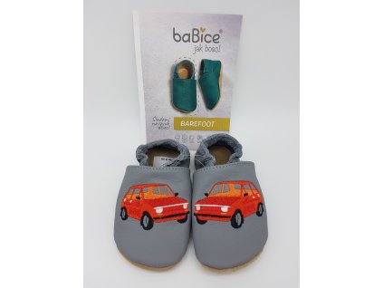 baBice barefoot capáčky EM037 - auto červené