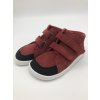 Baby bare Febo dětské kotníkové celoroční barefoot boty FALL – Red s okopem s membránou