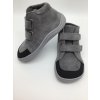 Baby bare Febo dětské kotníkové celoroční barefoot boty FALL – Grey s okopem s membránou