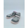 Baby bare Febo dětské kotníkové celoroční barefoot boty FALL - Grey/Pink s okopem s membránou