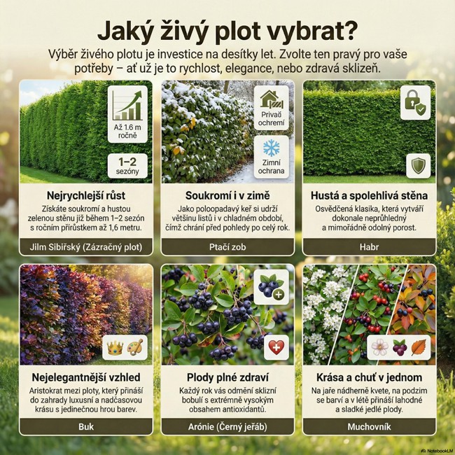 porovnání živých plotů