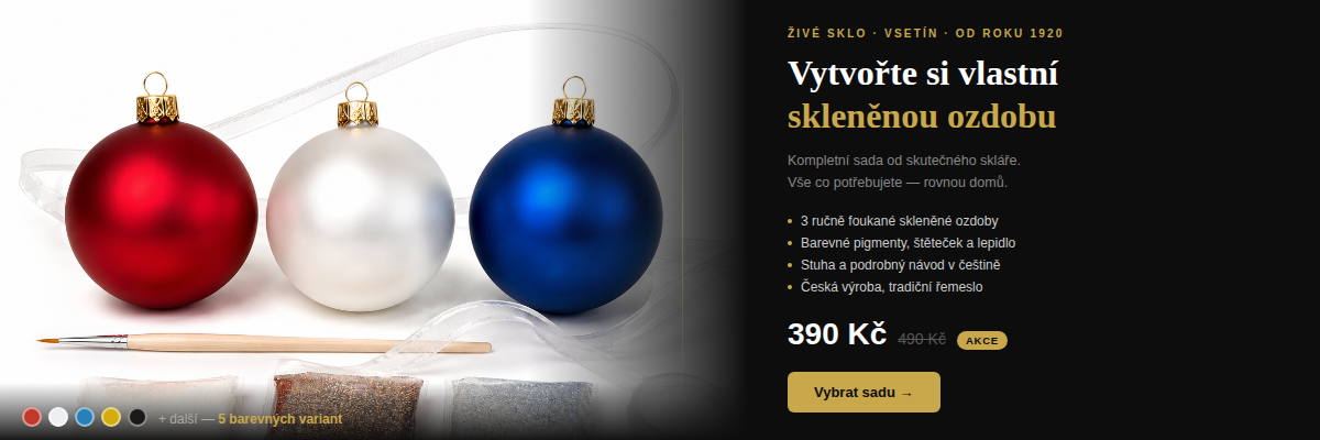 Kreativní sada Živé sklo – vytvořte si vlastní skleněnou ozdobu, 390 Kč