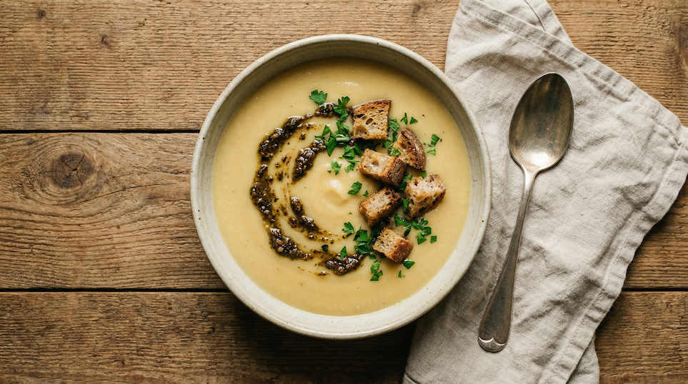 Pastináková polévka s shiitake pestem