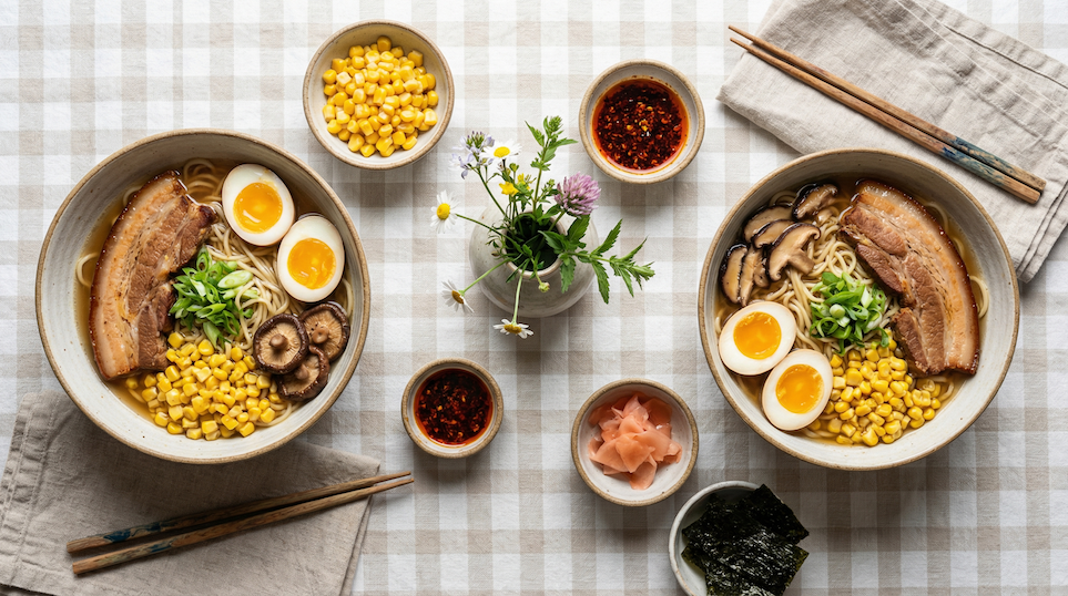 Rychlý ramen s vepřovým bůčkem a shiitake