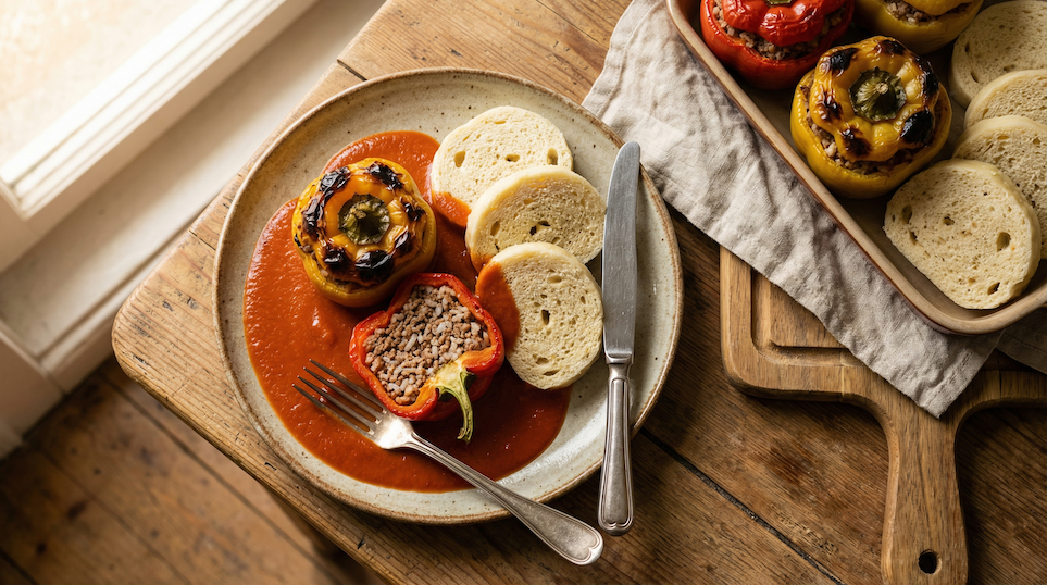 Plněné papriky v rajské omáčce