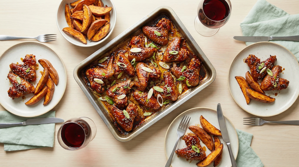 Křupavá kuřecí křídla v troubě s teriyaki glazé