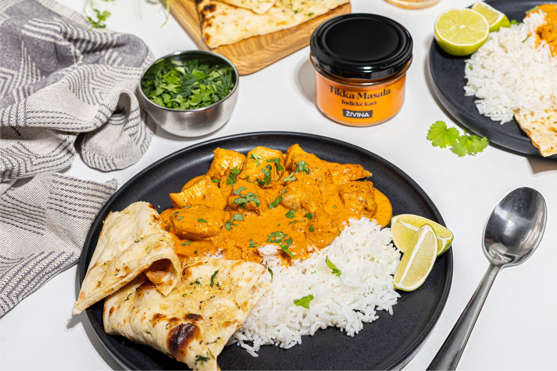 Indické butter chicken s rýží