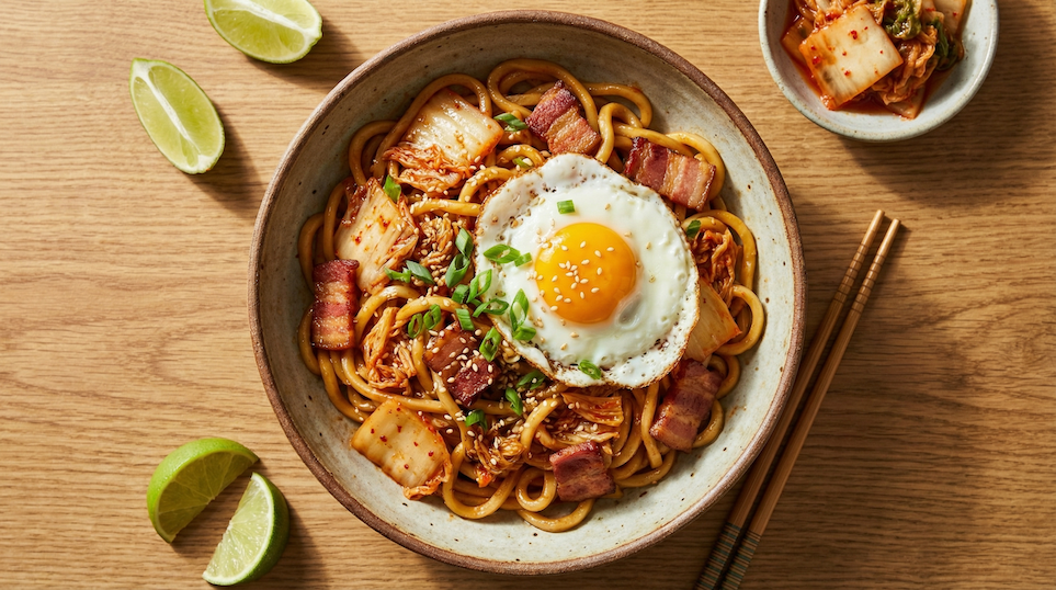 Udon stir fry s kimchi