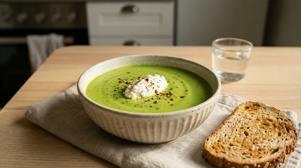 Osvěžující hráškový krém s tahini