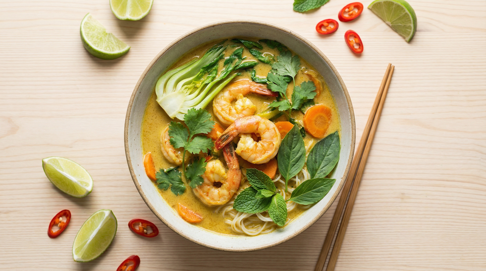 Voňavé vietnamské kari s krevetami