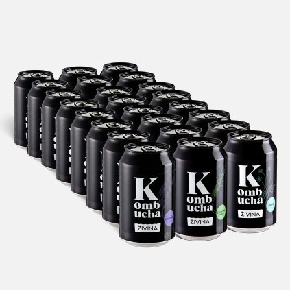24 x 330 ml Kombucha mix – levandule, jasmín, citronová tráva