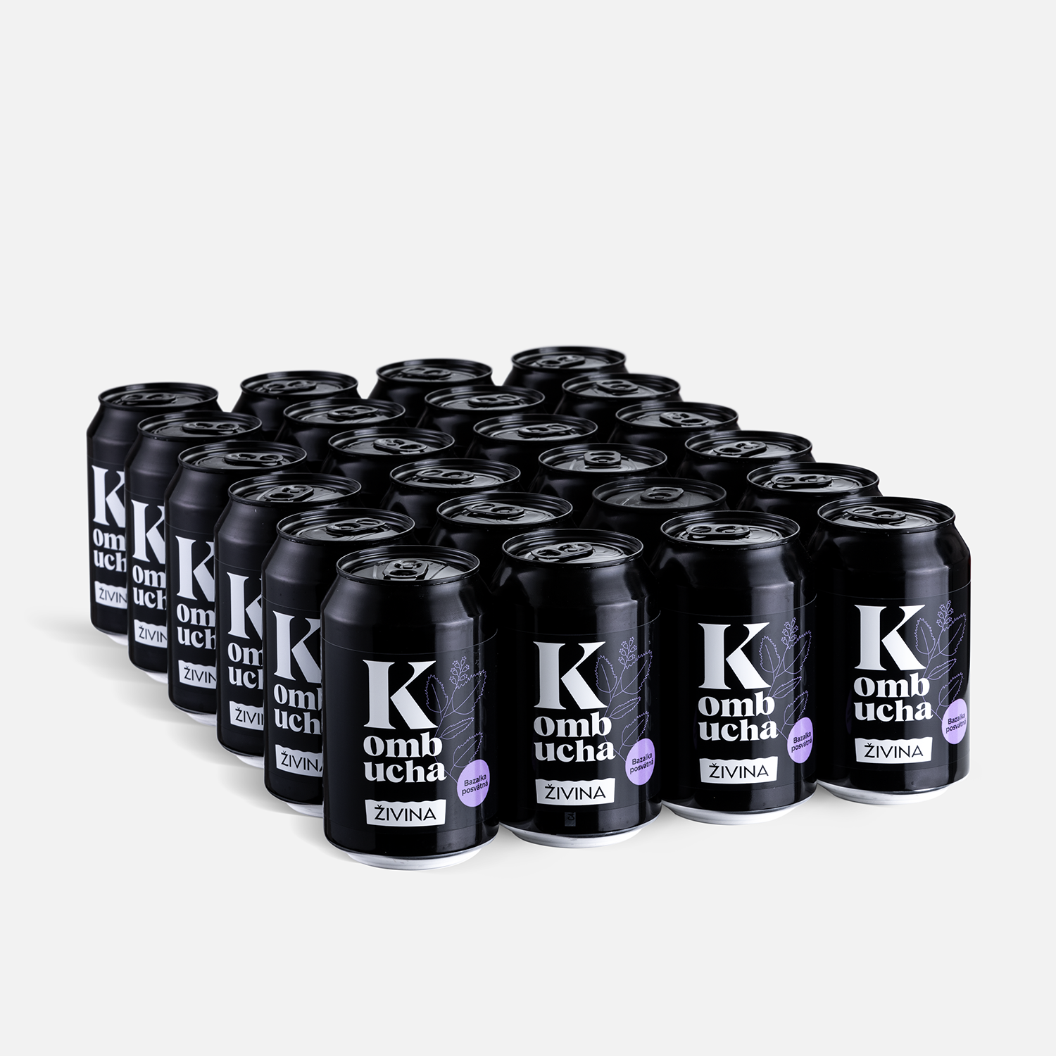 ŽIVINA Kombucha Bazalka posvátná 330 ml (24 ks)