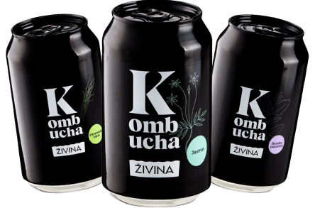 Plechovky Kombucha