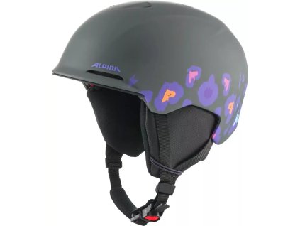 ALPINA Detská lyžiarska prilba BRIX JR midnight-grey leo mat