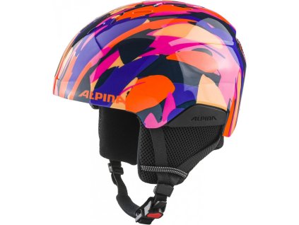 ALPINA detská lyžiarska prilba pizi, ružová-oranžová-modrá
