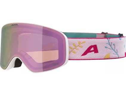 ALPINA Lyžiarske okuliare detské FERNIE Q-LITE white flower/mirror rose