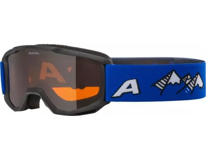 ALPINA Lyžiarske okuliare detské PINEY black blue matt/orange