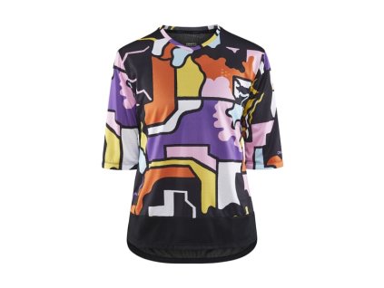 CRAFT Core Offroad S dámsky cyklodres, žltá/fialová