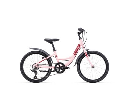 CTM ELLIE - mat. svetloružová perleť / burgundy (Veľkosť rámu 11")