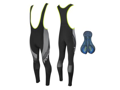 FORCE F58 nohavice s trakmi a vložkou, čierno-šedé