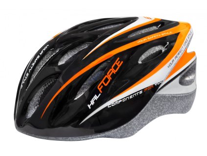 FORCE HAL prilba na bicykel, čierno-oranžovo-biela