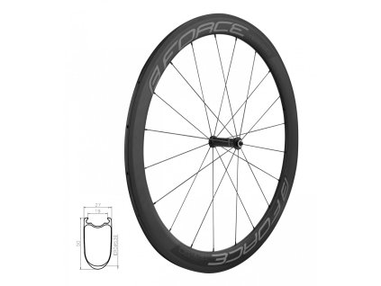 FORCE koleso predné cestné TEAM SP KARBON 50, plášťové