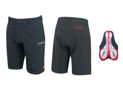 FORCE kraťasy BLADE MTB s odnímateľnou vložkou, čierne