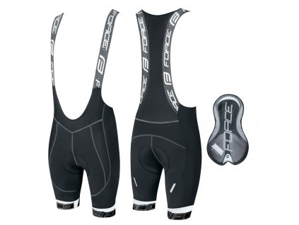 FORCE kraťasy FAME s trakmi a vložkou, čierno-biele