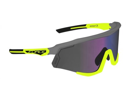 FORCE okuliare SONIC šedo-fluo, modro-fialové zrkadlové sklá
