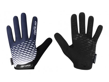 FORCE rukavice MTB ANGLE letné, bielo-modré