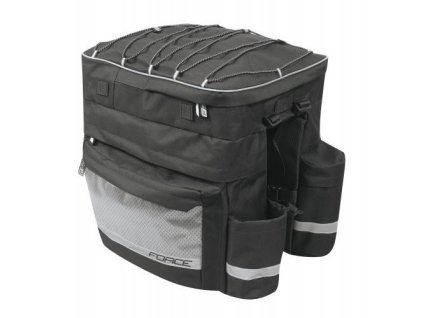 FORCE taška TARGET na zadný nosič, trojtaška, čierna, 32 l