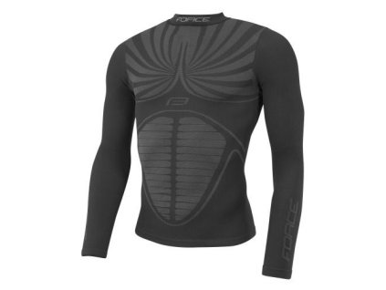 FORCE tričko funkčné thunder, dlhý rukáv, čierne